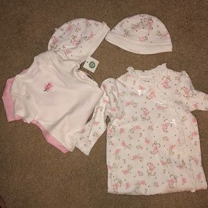 NWT Little Me Baby Girl Rose Print Set